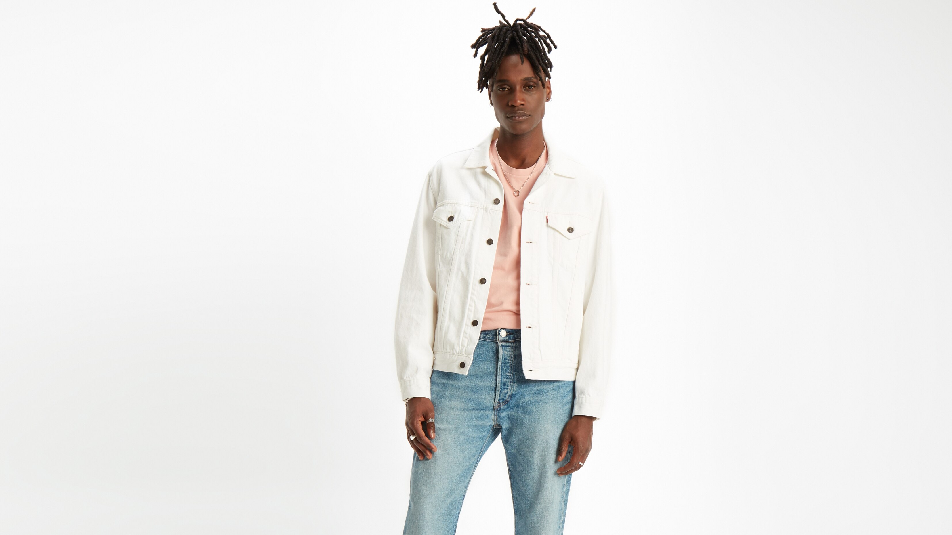 фото Джинсовая куртка мужская levi's 77380-0007 белая xxl