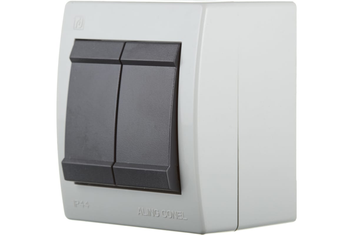 Двухклавишный выключатель Aling-conel POWER IP44 10AX 250В открытой установки, 252.1A серы, Серый
Двухклавишный выключатель Aling-conel POWER IP44 10AX 250В открытой установки, 252.1A серы, Серый