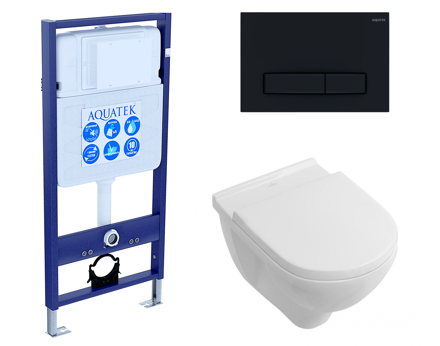 Комплект: инсталляция Акватек Standart + унитаз O Novo Directflush + кнопка черная, 547935
Комплект: инсталляция Акватек Standart + унитаз O Novo Directflush + кнопка черная, 547935