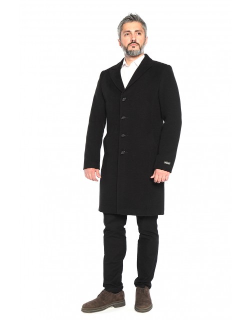фото Пальто мужское misteks 21981 черное 56-182 ru