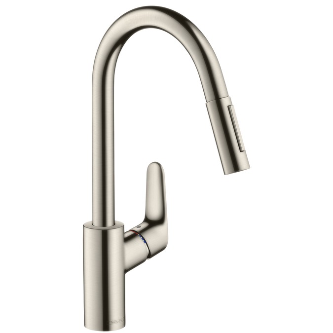 Hansgrohe 31815800 Focus Смеситель для кухни однорычажный,с выдвижным душем,1/2,под сталь, Серый
Hansgrohe 31815800 Focus Смеситель для кухни однорычажный,с выдвижным душем,1/2,под сталь, Серый