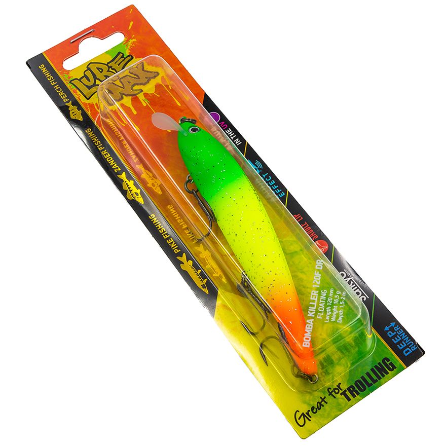 Воблер для троллинга LureMax BOMBA KILLER 120F DR 128, 120мм, 16.5гр, плавающий, до 2 м, Разноцветный, BOMBA KILLER Новый стиль 2023
Воблер для троллинга LureMax BOMBA KILLER 120F DR 128, 120мм, 16.5гр, плавающий, до 2 м, Разноцветный, BOMBA KILLER Новый стиль 2023