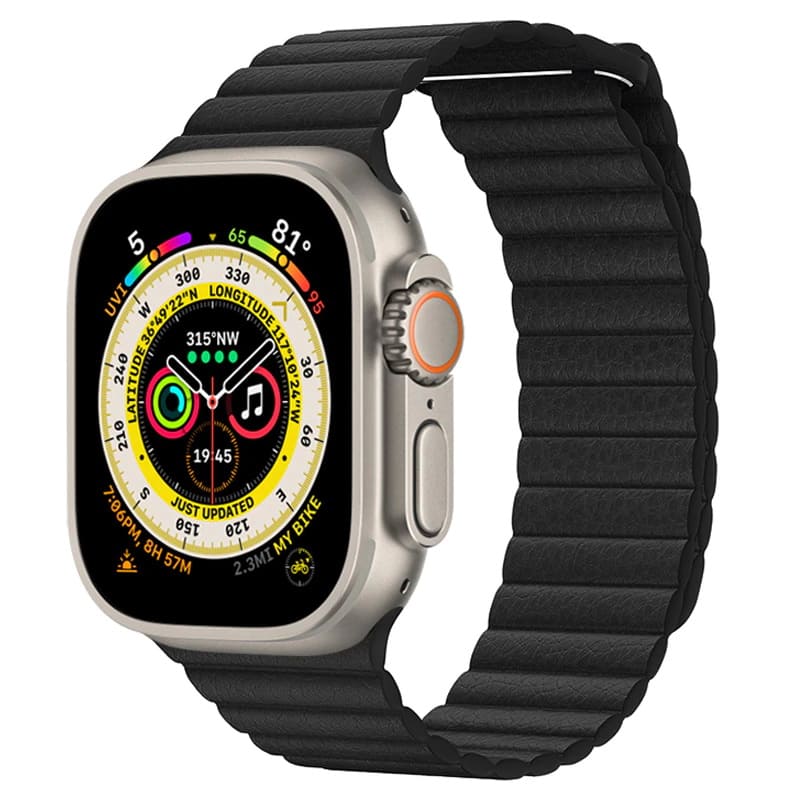 Ремешок кожаный Leather Loop для Apple Watch 42/44/45/49 мм, 225мм, на магните, черный
Ремешок кожаный Leather Loop для Apple Watch 42/44/45/49 мм, 225мм, на магните, черный