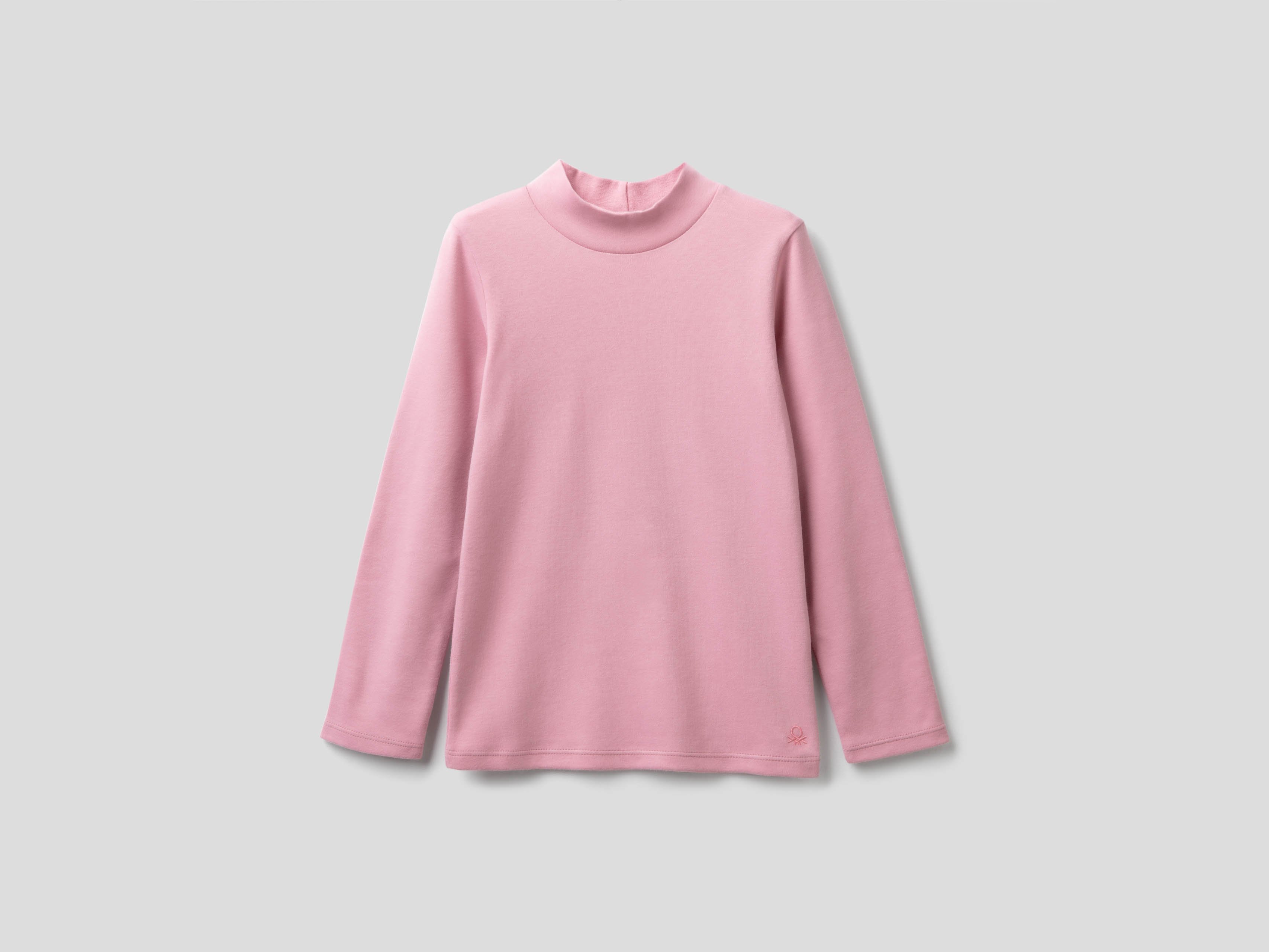 фото Водолазка для девочек benetton цв. розовый р.110 united colors of benetton