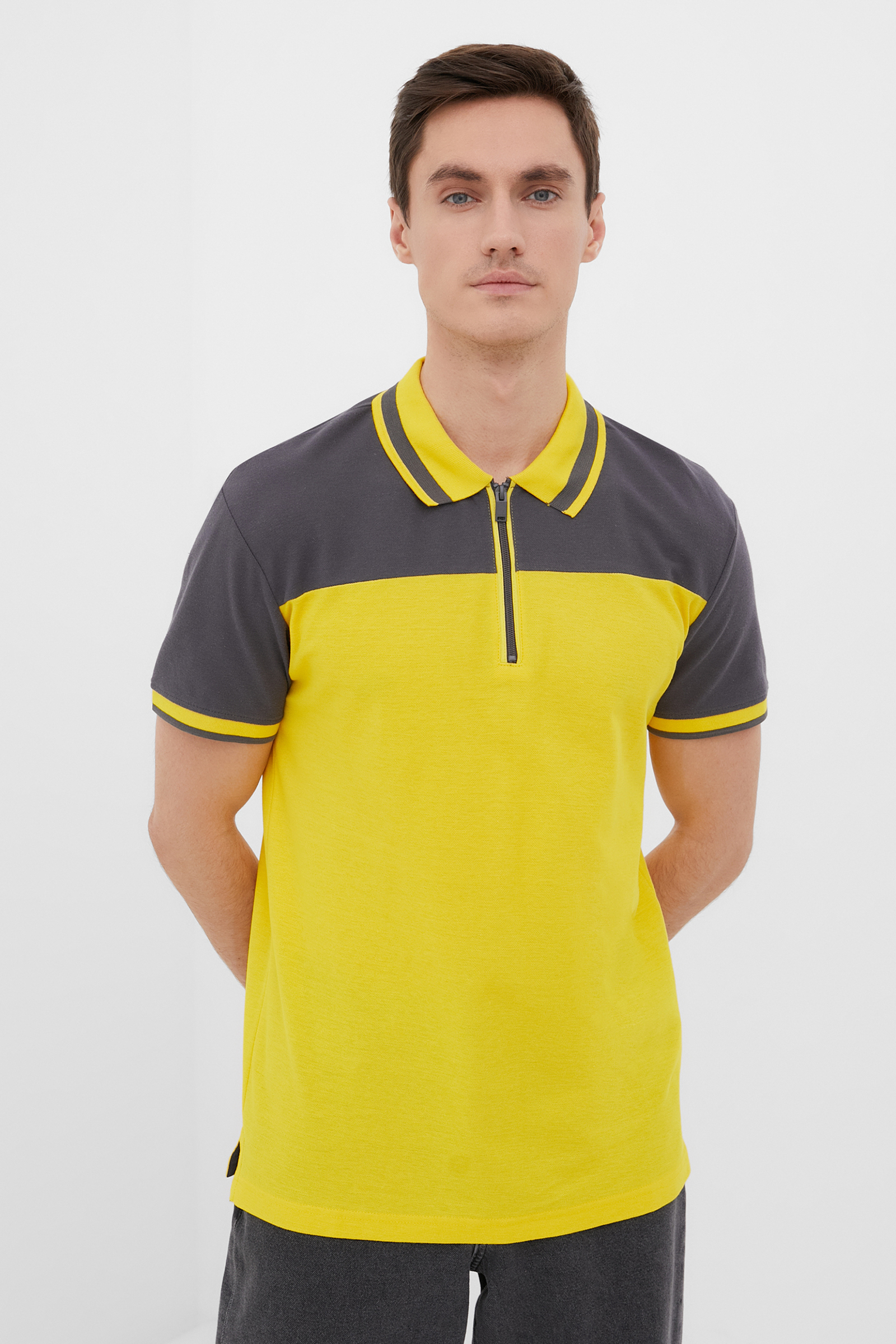 фото Футболка-поло мужская finn flare fbc23053 желтая m