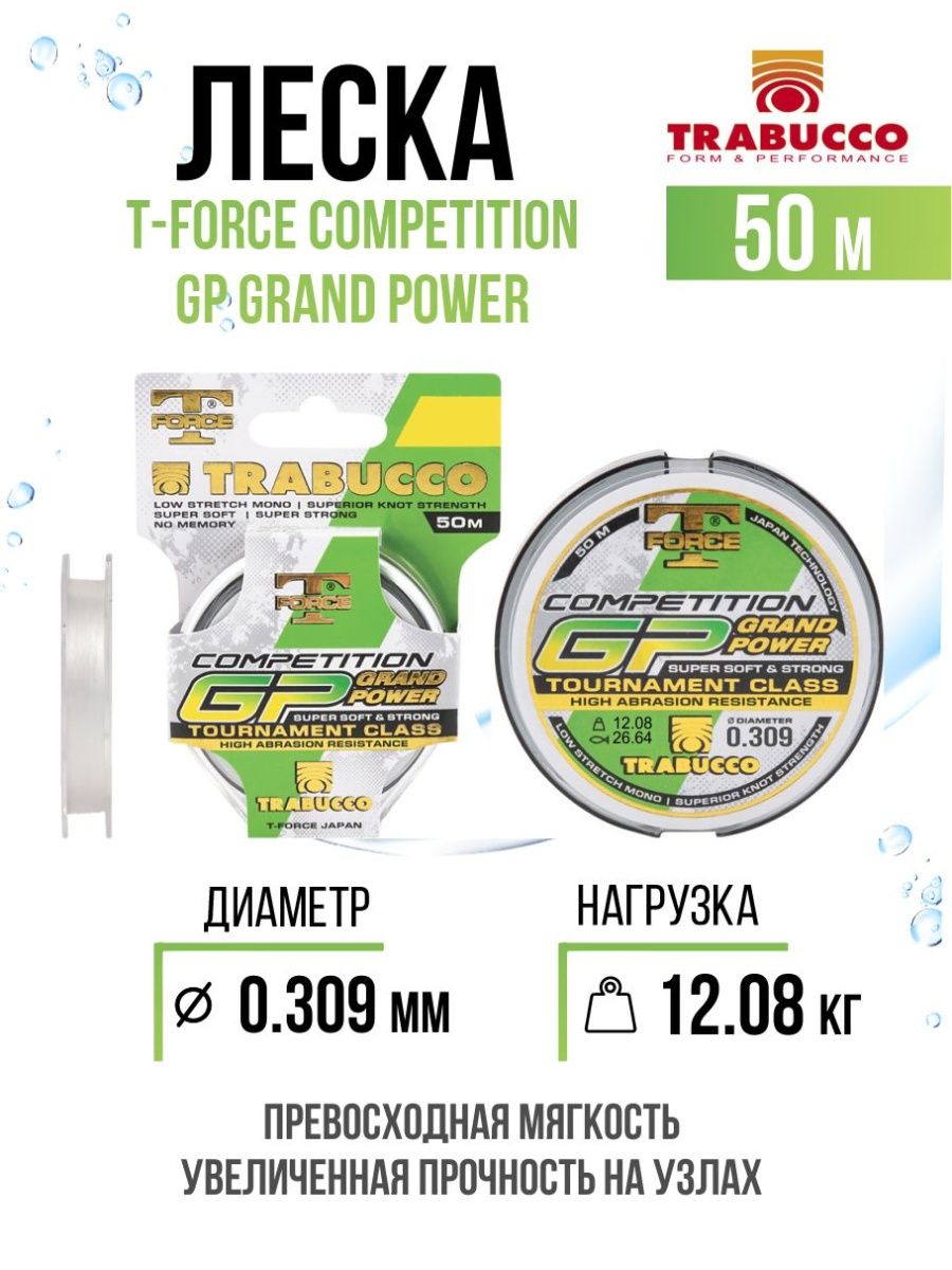 Монолеска Trabucco T-Force Competition GP Grand Power 50m Clear 0.309mm/12.08kg, T-Force Competition GP Grand Power
Монолеска Trabucco T-Force Competition GP Grand Power 50m Clear 0.309mm/12.08kg, T-Force Competition GP Grand Power