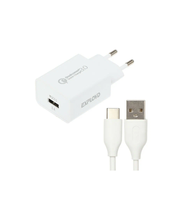 Сетевое зарядное устройство Exployd EX-Z-1362, 1 USB, 3 А, QC 3.0, Lightning, 1 м, белое
Сетевое зарядное устройство Exployd EX-Z-1362, 1 USB, 3 А, QC 3.0, Lightning, 1 м, белое