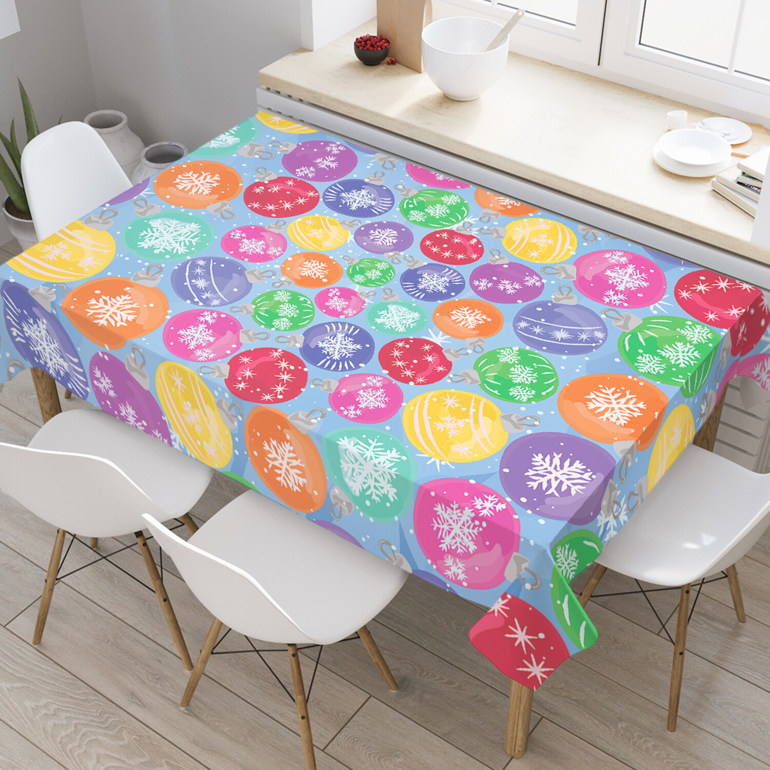 Прямоугольная тканевая скатерть на стол JoyArty с рисунком "Новогодние шары" 145x180 см, Голубой, Новогодние шары
Прямоугольная тканевая скатерть на стол JoyArty с рисунком "Новогодние шары" 145x180 см, Голубой, Новогодние шары