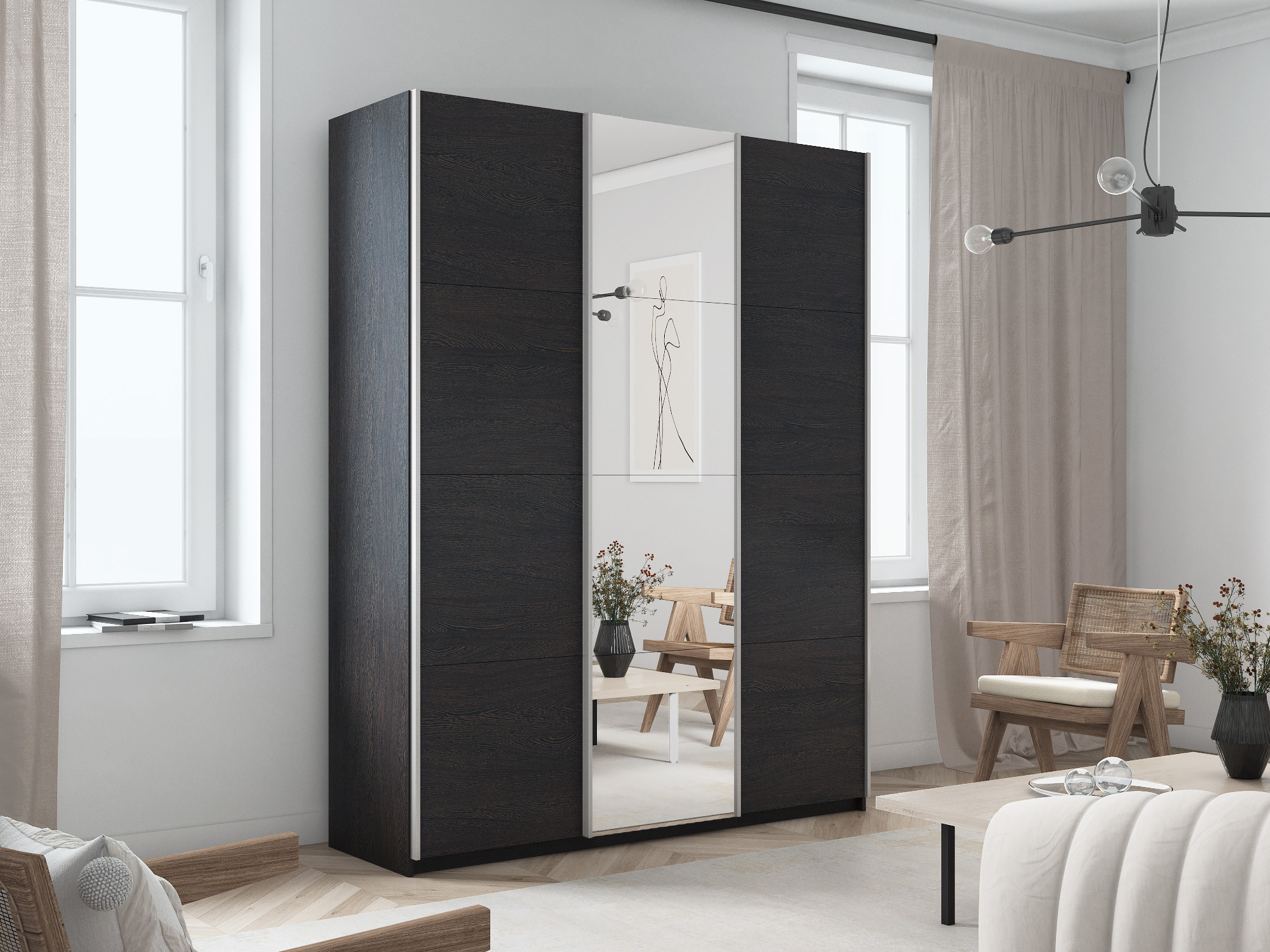 Шкаф-купе Прайм Зеркало/ДСП/Зеркало, 180х57х230 Е1 1PDZD_180_V, Коричневый, Прайм Зеркало/ДСП/Зеркало
Шкаф-купе Прайм Зеркало/ДСП/Зеркало, 180х57х230 Е1 1PDZD_180_V, Коричневый, Прайм Зеркало/ДСП/Зеркало