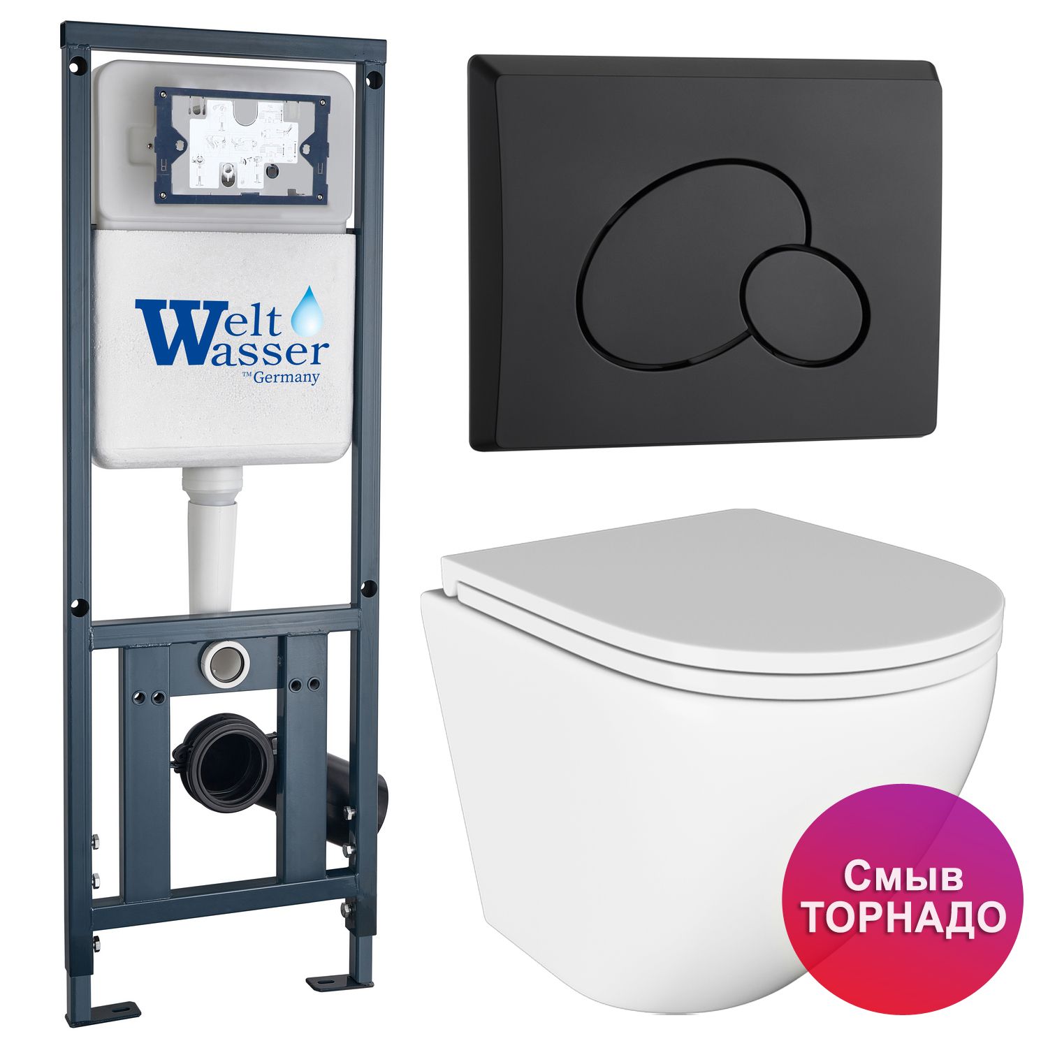Инсталляция Weltwasser Mar 410+Кнопка Mar 410RD MT-BL черн+StellaT JK1101010 белый унитаз, Marberg JKS110410RMB
Инсталляция Weltwasser Mar 410+Кнопка Mar 410RD MT-BL черн+StellaT JK1101010 белый унитаз, Marberg JKS110410RMB