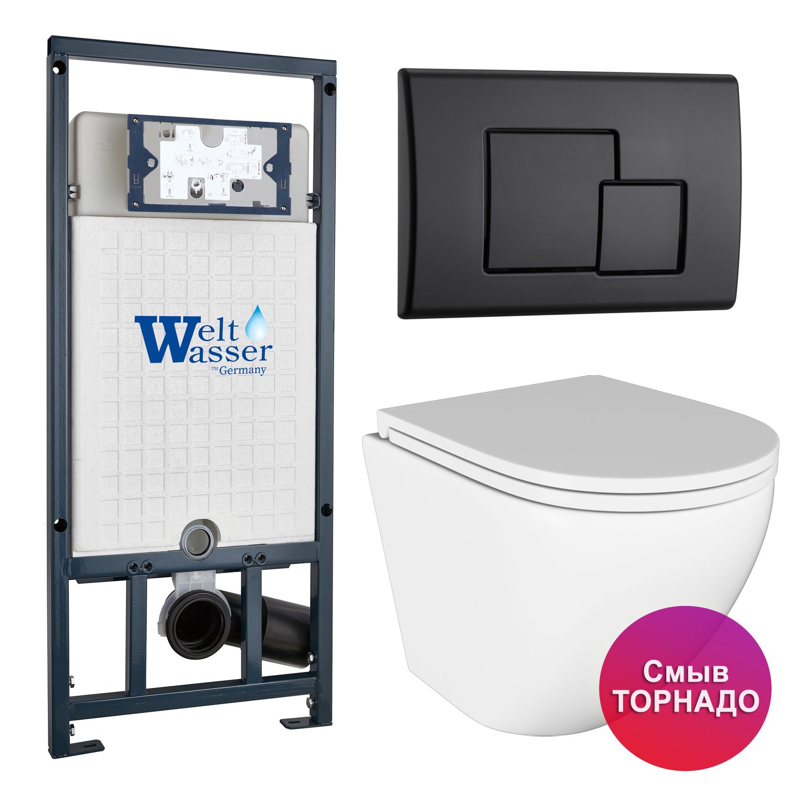 Инсталляция Weltwasser Mar 507+Кнопка Mar 507SE MT-BL черн+StellaT JK1101010 белый унитаз, Marberg JKS110507SMB
Инсталляция Weltwasser Mar 507+Кнопка Mar 507SE MT-BL черн+StellaT JK1101010 белый унитаз, Marberg JKS110507SMB