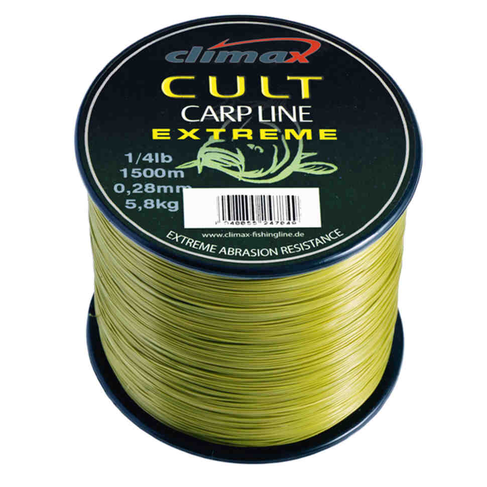 Леска CLIMAX CULT Carp Extreme Line 0,28 mm 5,8 kg mattolive 1/4 lbs 1500m, CULT Carp Extreme Line
Леска CLIMAX CULT Carp Extreme Line 0,28 mm 5,8 kg mattolive 1/4 lbs 1500m, CULT Carp Extreme Line
