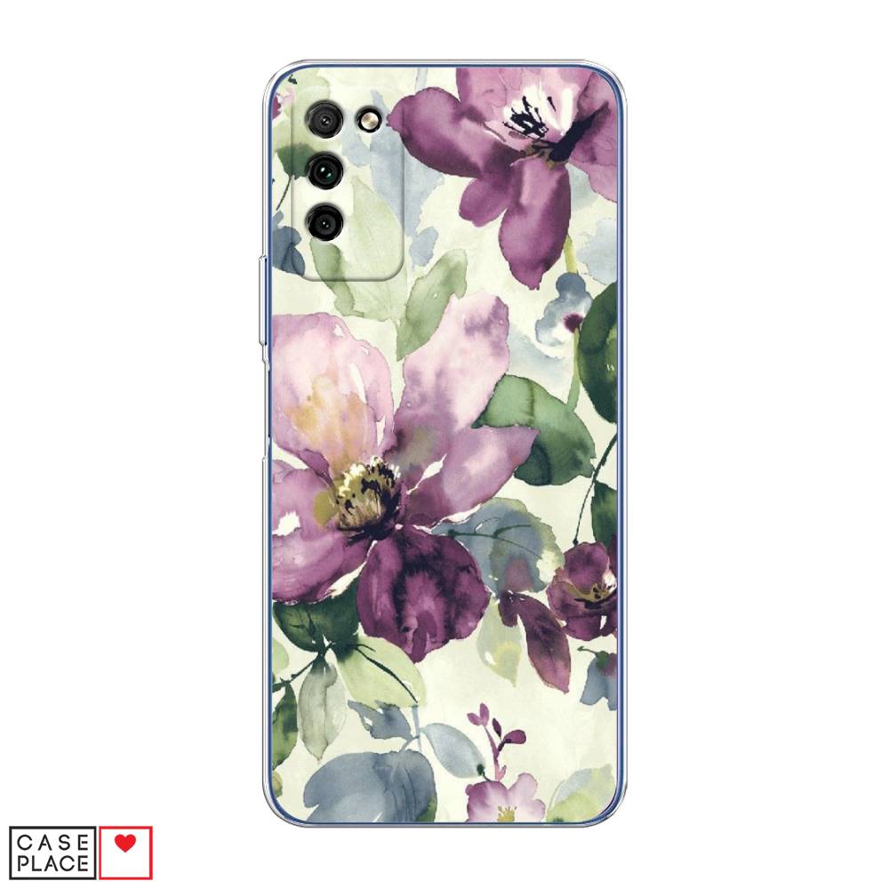 Чехол Awog "Сиреневые цветы-акварель" для Honor 30 Lite