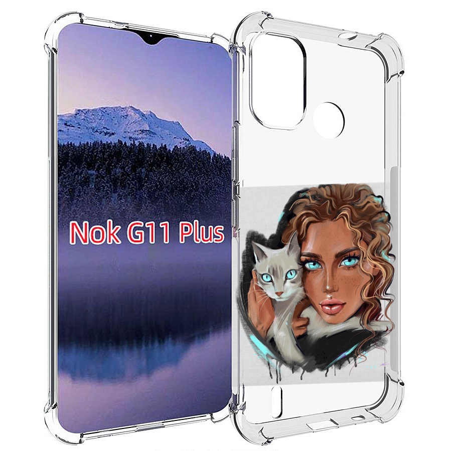 Чехол MyPads девушка-с-котом-голубые-глаза женский для Nokia G11 Plus, Прозрачный, Tocco
Чехол MyPads девушка-с-котом-голубые-глаза женский для Nokia G11 Plus, Прозрачный, Tocco