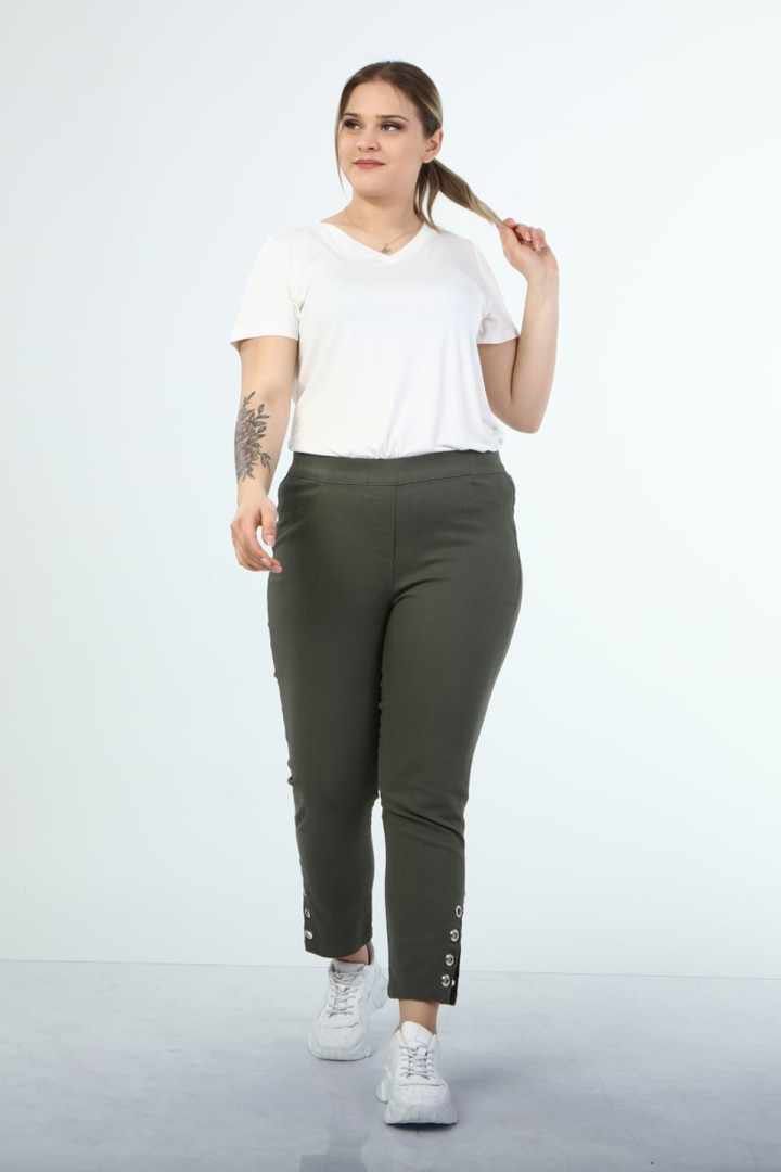 фото Брюки женские my line moda 1197 хаки 42 ru (товары доставляются из-за рубежа)