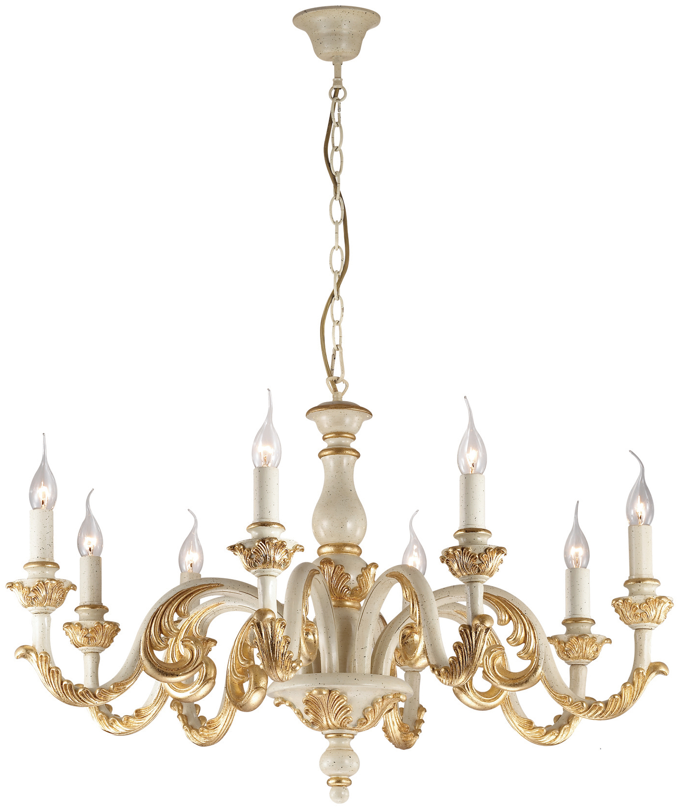 Cветильник подвесной Ideal Lux Giglio SP8 D84 макс.8x40Вт Е14 Смола 075341, giglio SP8 Oro