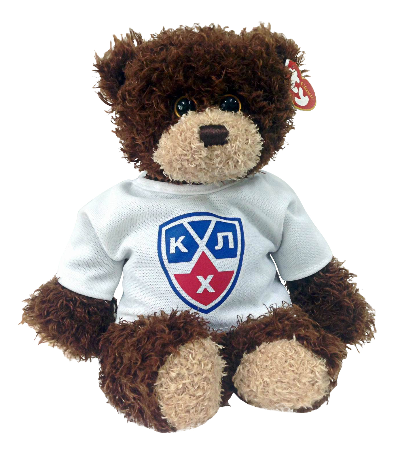 фото Мягкая игрушка ty кхл, медвежонок-хоккеист в футболке, 25 см