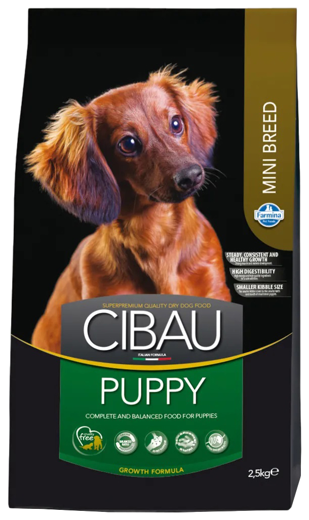 Сухой корм для щенков маленьких пород Farmina Cibau Puppy Mini с курицей, 2,5 кг, 2 шт
Сухой корм для щенков маленьких пород Farmina Cibau Puppy Mini с курицей, 2,5 кг, 2 шт