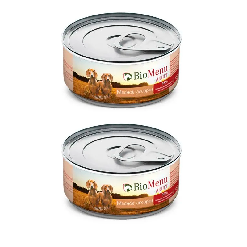 Консервированный корм для собак BioMenu Adult, Мясное ассорти, 2шт по 100г, Мясное ассорти
Консервированный корм для собак BioMenu Adult, Мясное ассорти, 2шт по 100г, Мясное ассорти