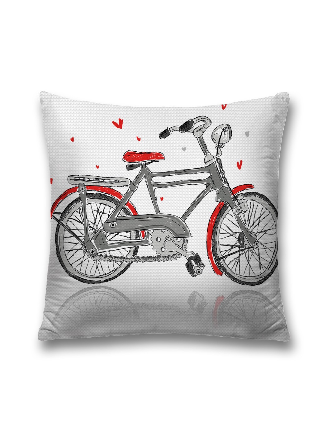фото Наволочка joyarty декоративная "любовный велосипед" на молнии, 45x45 см