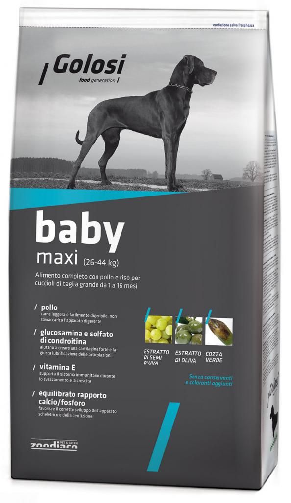 Сухой корм для щенков Golosi Baby Maxi, для крупных пород, с курицей и рисом, 20кг, Baby Maxi
Сухой корм для щенков Golosi Baby Maxi, для крупных пород, с курицей и рисом, 20кг, Baby Maxi