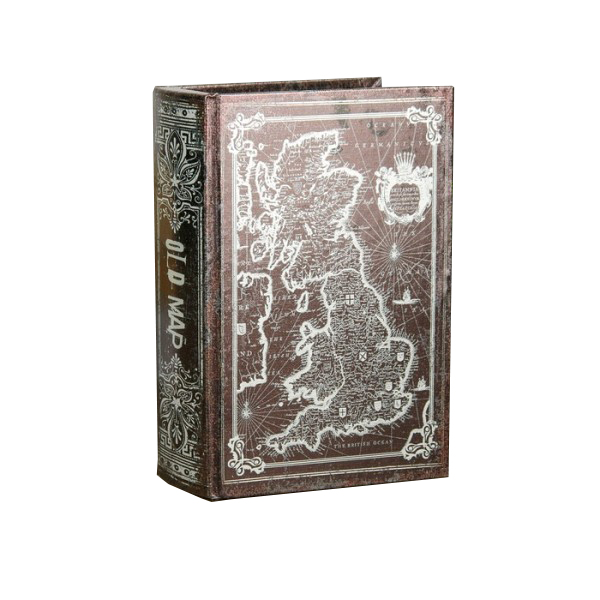 фото Шкатулка-книга дерево кожзам перламутр "старая карта" 16х11х4,5 см sima-land