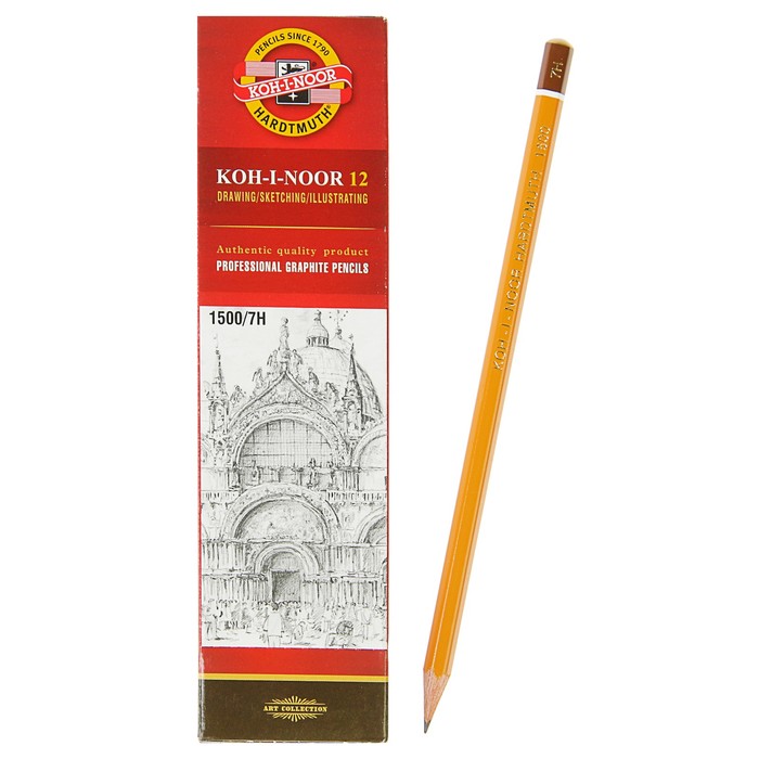 Карандаш чернографитный KOH-I-NOOR 1500 7H, профессиональный, лакированный корпус 12 шт
Карандаш чернографитный KOH-I-NOOR 1500 7H, профессиональный, лакированный корпус 12 шт