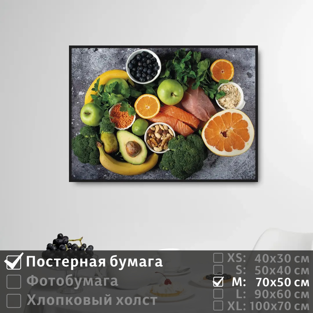 Постер на стену ПолиЦентр Натюрморт овощи зелень фрукты 70х50 см, НатюрмортОвощиЗеленьФрукты
Постер на стену ПолиЦентр Натюрморт овощи зелень фрукты 70х50 см, НатюрмортОвощиЗеленьФрукты