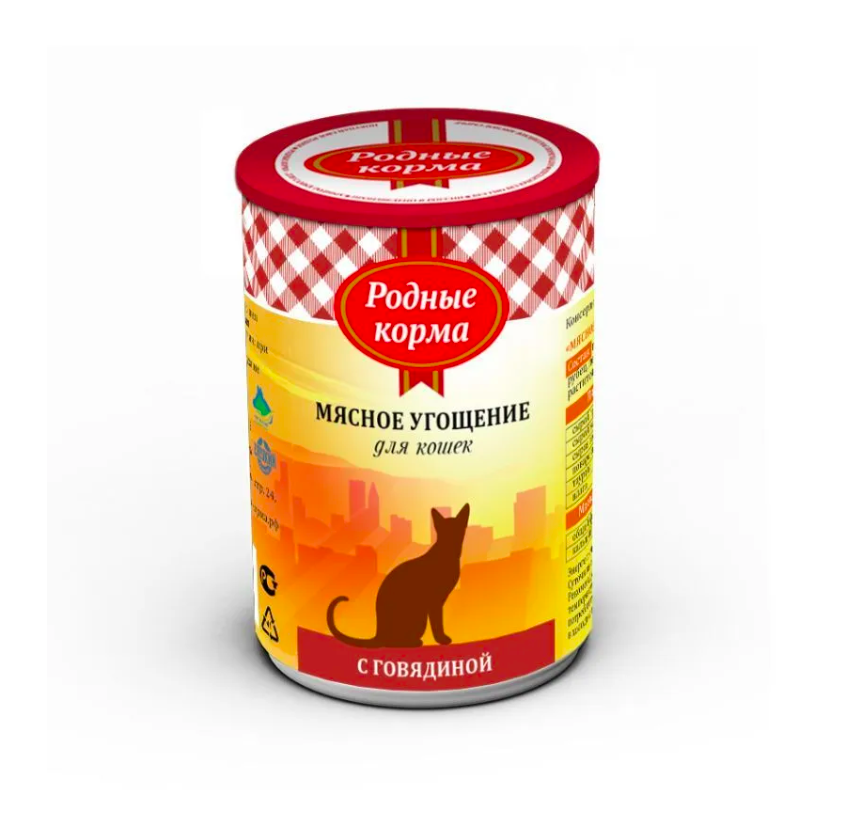 Консервы для кошек Родные корма Мясное угощение с говядиной 2 шт по 340 г, Мясное угощение
Консервы для кошек Родные корма Мясное угощение с говядиной 2 шт по 340 г, Мясное угощение