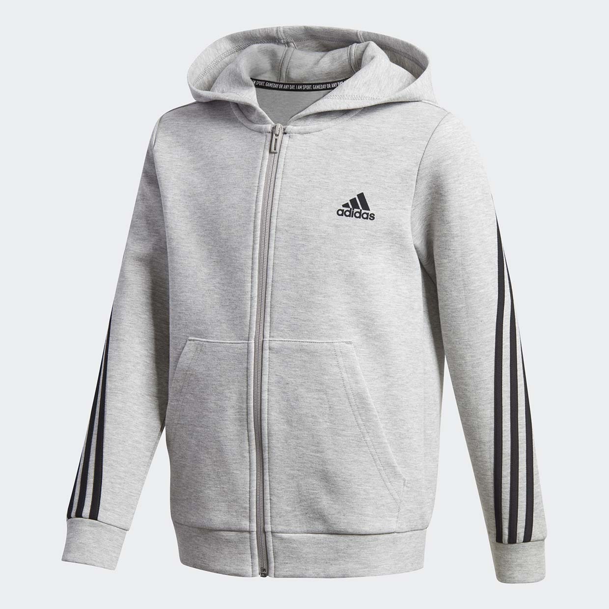 фото Толстовка adidas b 3s fullzip ge0662 цв.серый р. 152