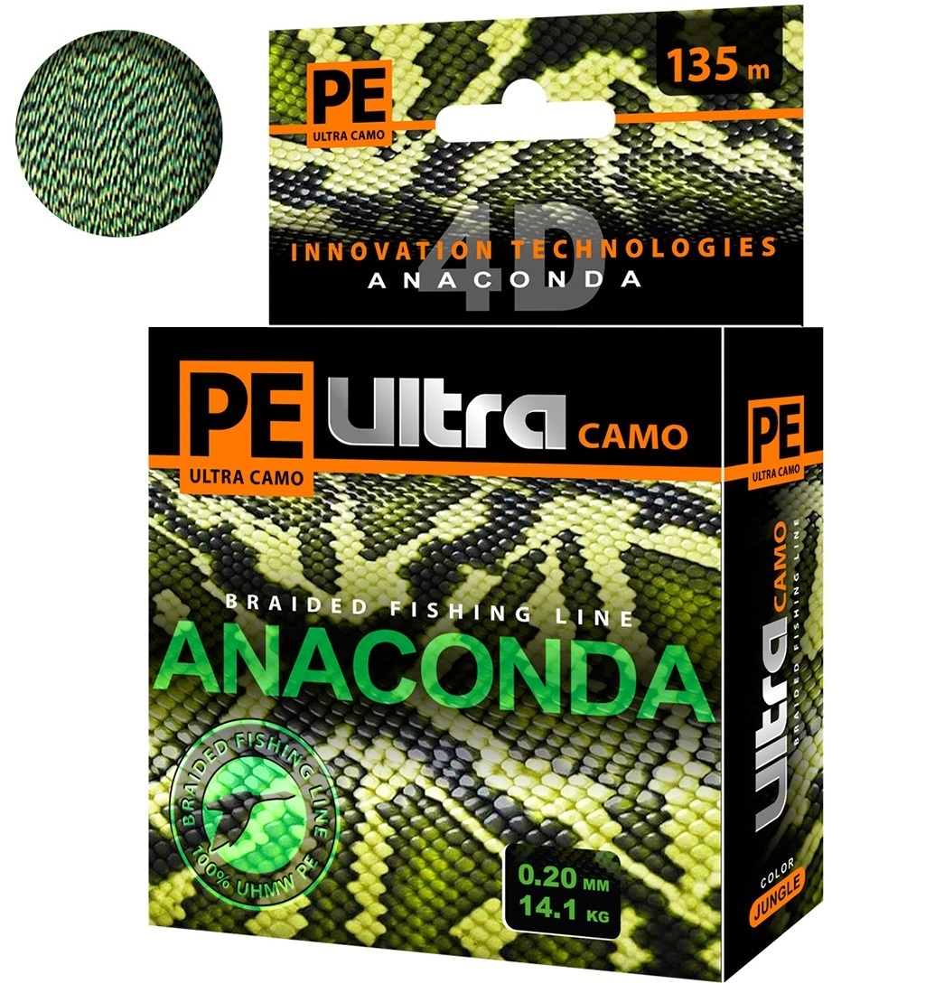 Плетеный Шнур Для Рыбалки Aqua Pe Ultra Anaconda Camo Jungle 135m 0.20mm, Зеленый, PE Ultra ANACONDA CAMO
Плетеный Шнур Для Рыбалки Aqua Pe Ultra Anaconda Camo Jungle 135m 0.20mm, Зеленый, PE Ultra ANACONDA CAMO