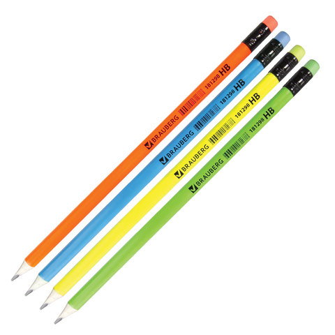 Карандаш чернографитный BRAUBERG, 1 шт., "Neon", HB, трехгранный, с ластиком, корпу
Карандаш чернографитный BRAUBERG, 1 шт., "Neon", HB, трехгранный, с ластиком, корпу
