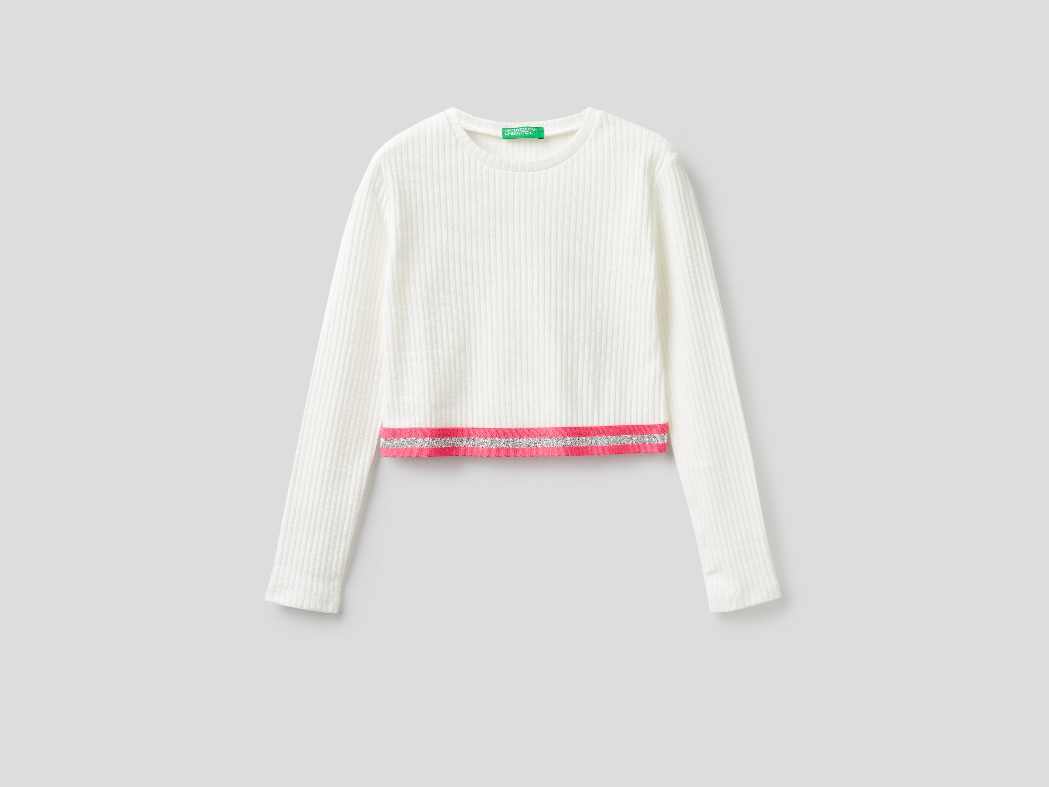 фото Футболка для девочек benetton цв. белый р.110 united colors of benetton