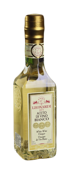Белый винный уксус 6 лет Leonardi из винограда сорта треббьяно 250 мл 
Белый винный уксус 6 лет Leonardi из винограда сорта треббьяно 250 мл