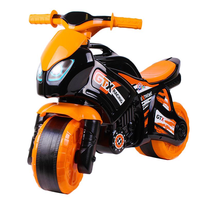 фото 5767 каталка-мотоцикл беговел gtx racing extreme цвет черно-оранжевый r-toys