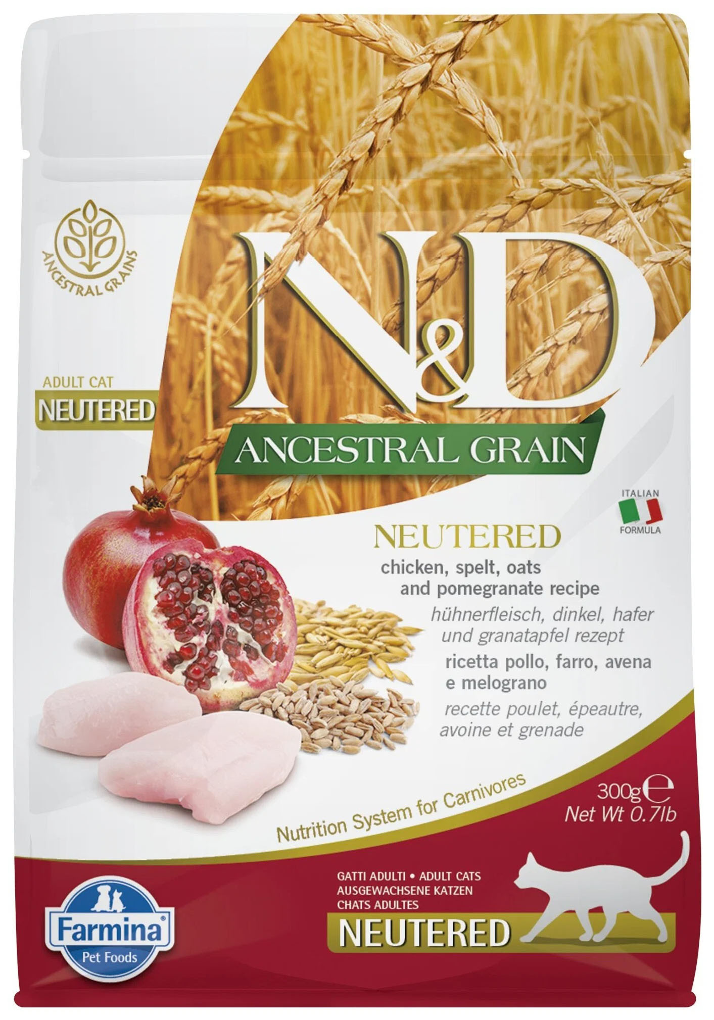 Сухой корм для кошек Farmina Natural&Delicios Ancestral Grain Neutered курица и гранат 5кг
Сухой корм для кошек Farmina Natural&Delicios Ancestral Grain Neutered курица и гранат 5кг
