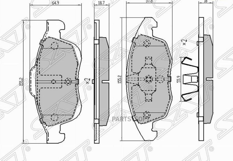 Колодки тормозные перед CITROEN DS4 11-/DS5 12-/BERLINGO 08-/C4 11- 1шт SAT ST-425465
Колодки тормозные перед CITROEN DS4 11-/DS5 12-/BERLINGO 08-/C4 11- 1шт SAT ST-425465