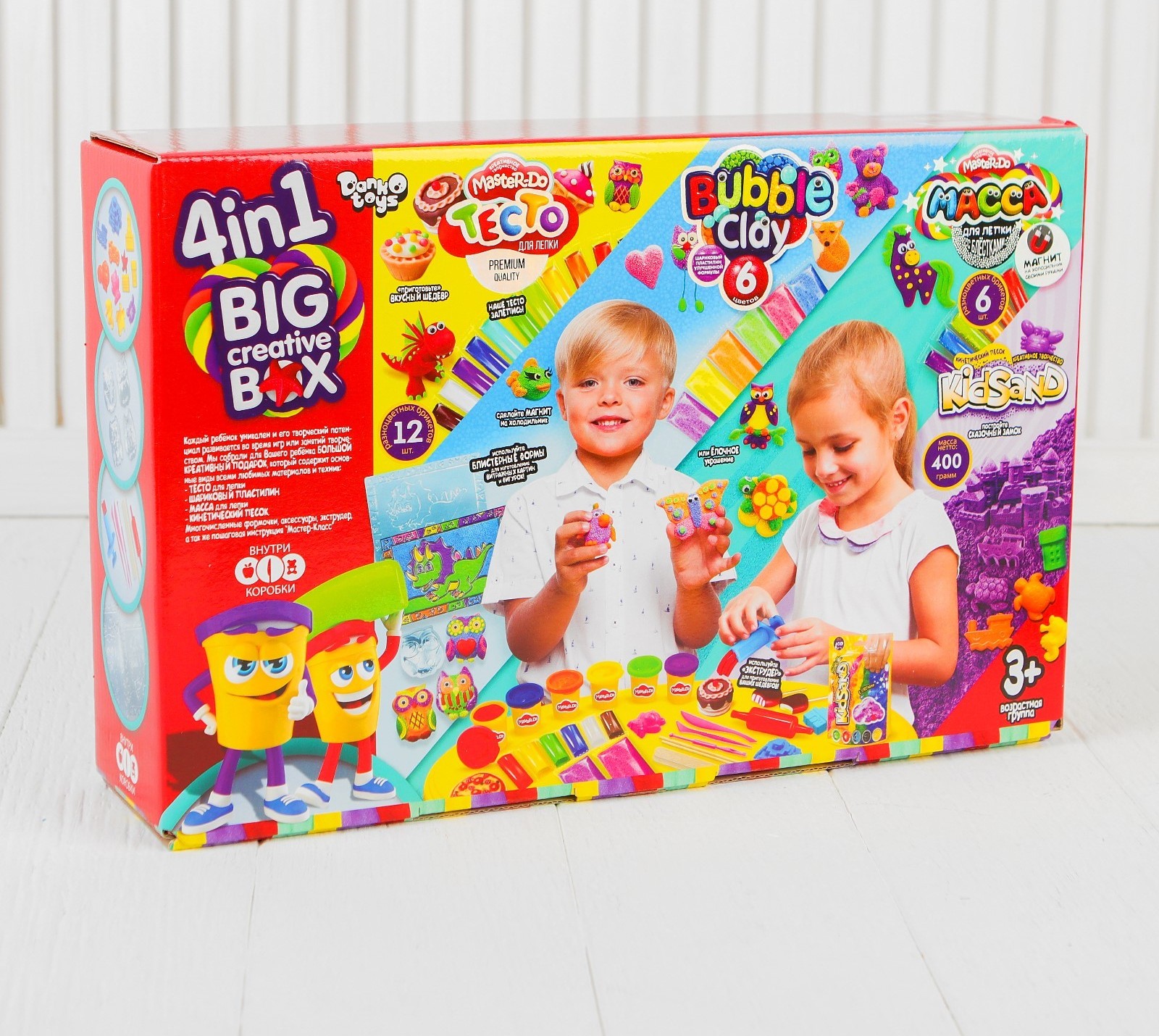 фото Набор 4в1 песок+тесто+масса+шариковый пластилин big creative box bcrb danko toys 3938845