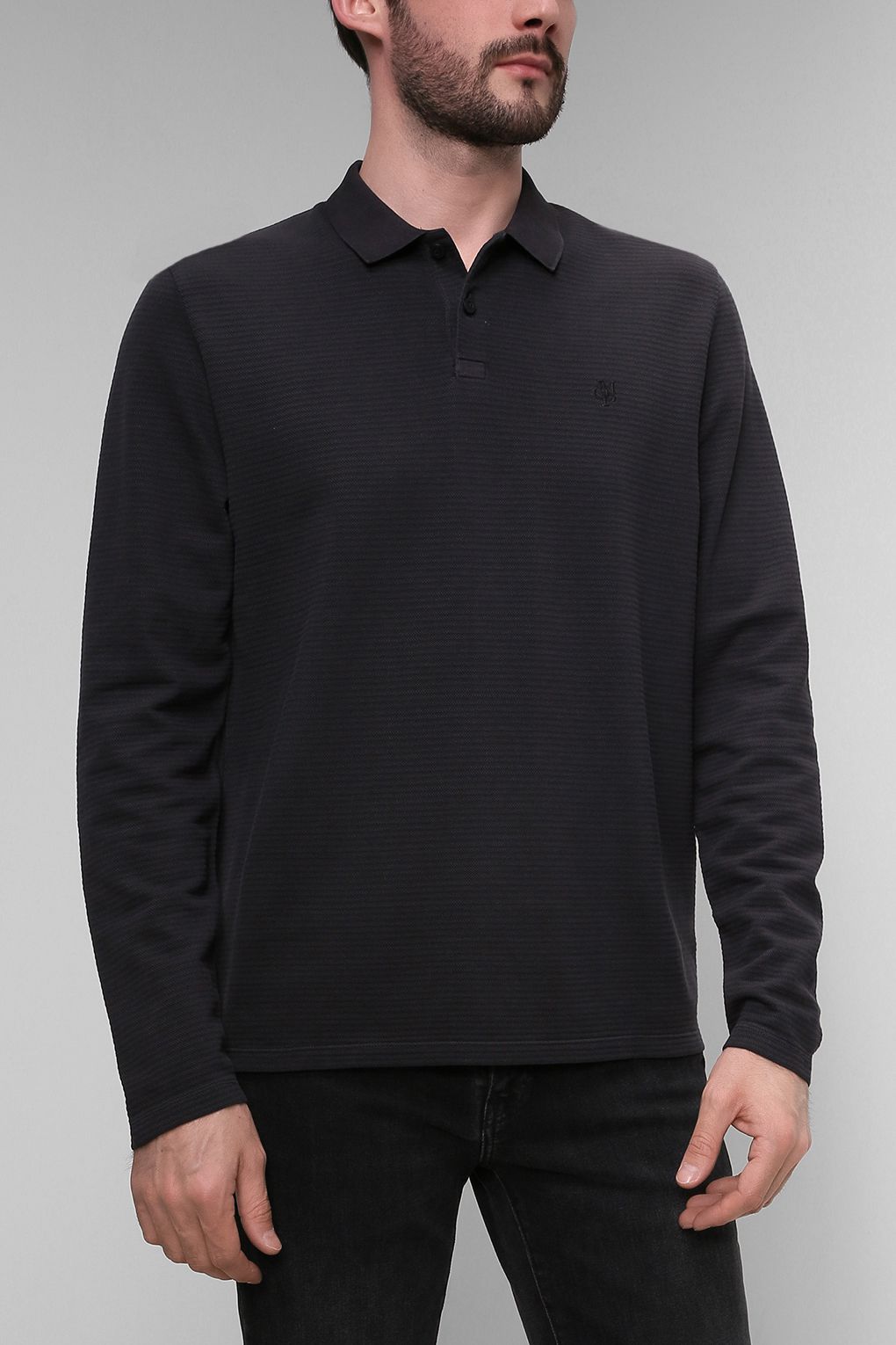 фото Лонгслив-поло мужской marc o’polo 121 2049 55012 серый xl