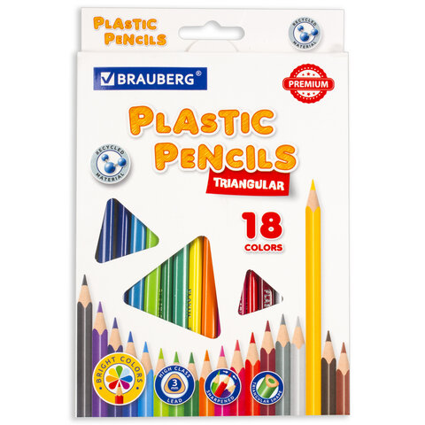 Карандаши цветные BRAUBERG PREMIUM, 18 цветов, пластиковые, трехгранные, грифель мягкий 3, Разноцветные
Карандаши цветные BRAUBERG PREMIUM, 18 цветов, пластиковые, трехгранные, грифель мягкий 3, Разноцветные