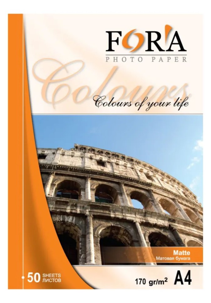 Фотобумага Fora FR-M170450 матовая односторонняя, 170 г/м, А4, 50 листов, Белый, FR-M170450
Фотобумага Fora FR-M170450 матовая односторонняя, 170 г/м, А4, 50 листов, Белый, FR-M170450