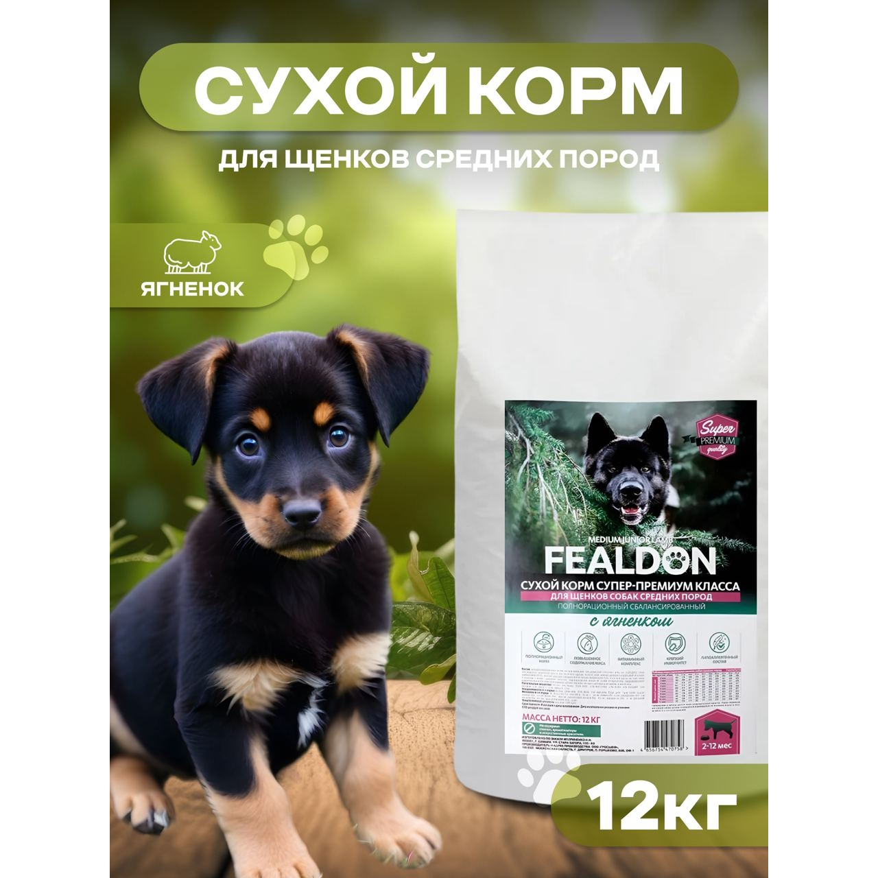Сухой корм для щенков Fealdon Medium Junior Lamb, для средних пород, с ягненком, 12 кг, Fealdon Medium Junior Lamb
Сухой корм для щенков Fealdon Medium Junior Lamb, для средних пород, с ягненком, 12 кг, Fealdon Medium Junior Lamb