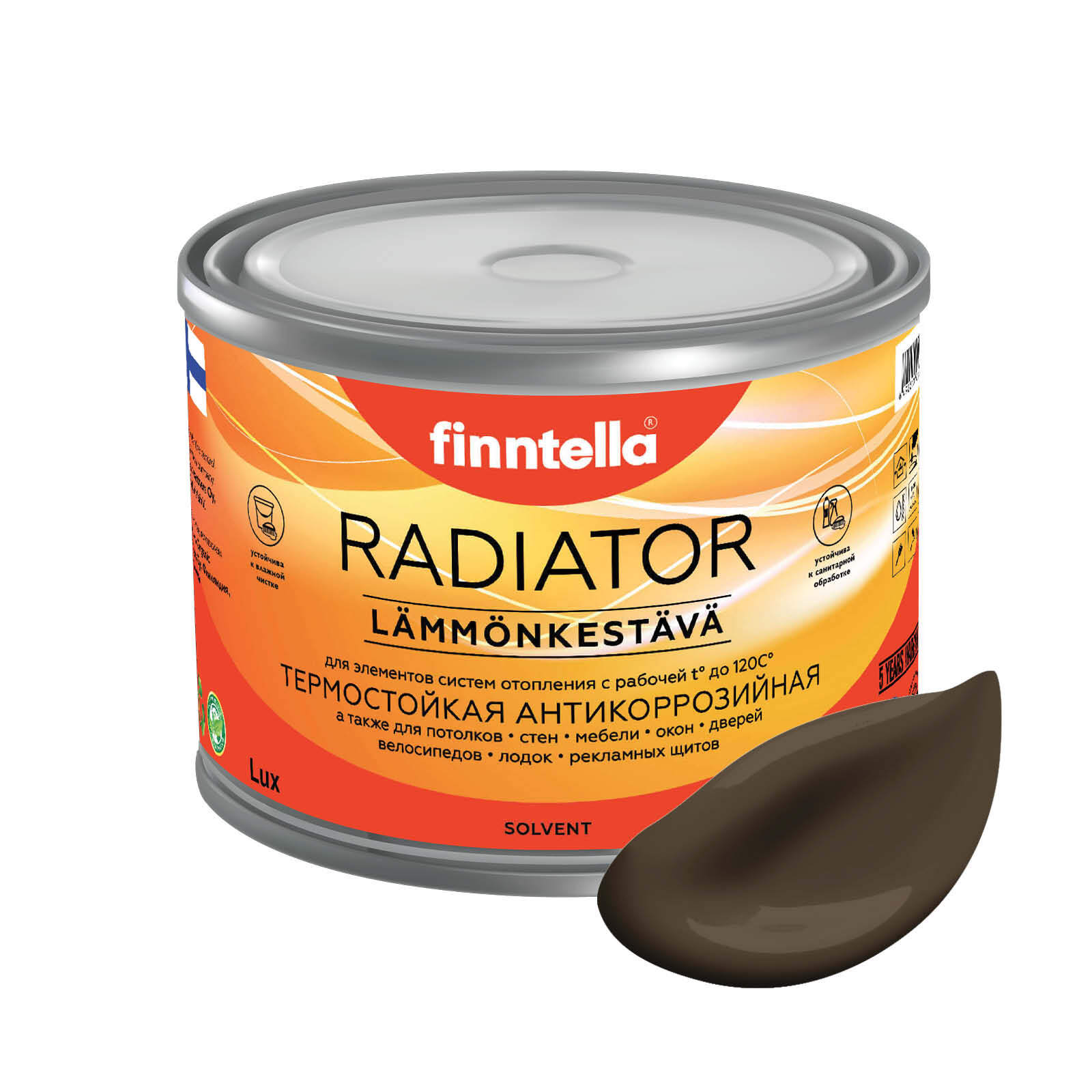 Краска RADIATOR, SUKLAA коричневый, 0,45л, RADIATOR специализированная для батарей и радиаторов отопления
Краска RADIATOR, SUKLAA коричневый, 0,45л, RADIATOR специализированная для батарей и радиаторов отопления