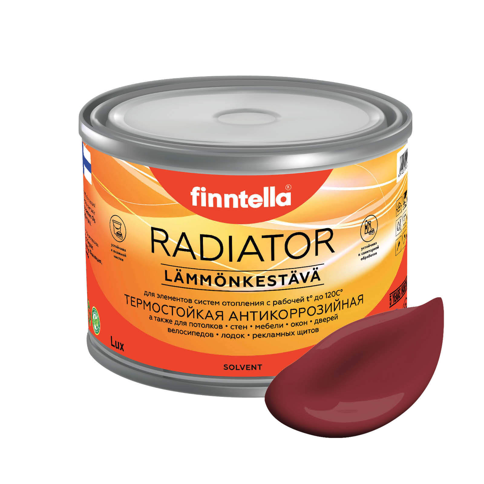 Краска RADIATOR, VIININPU финский бордовый, 0,45л, RADIATOR специализированная для батарей и радиаторов отопления
Краска RADIATOR, VIININPU финский бордовый, 0,45л, RADIATOR специализированная для батарей и радиаторов отопления