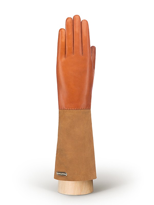 фото Перчатки женские eleganzza is02059 коричневые 6.5