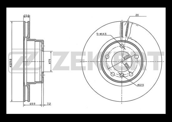 фото Тормозной диск zekkert bs-5400