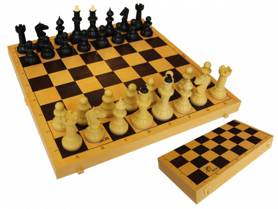 фото Шахматы обиходные с шахматной доской пластик nobrand