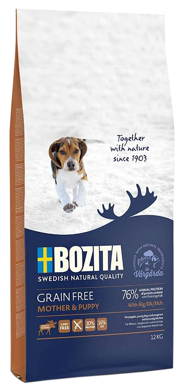 Сухой корм для щенков BOZITA Grain Free Mother & Puppy ELK, беззерновой, лось, 12кг, Grain Free Mother & Puppy ELK
Сухой корм для щенков BOZITA Grain Free Mother & Puppy ELK, беззерновой, лось, 12кг, Grain Free Mother & Puppy ELK