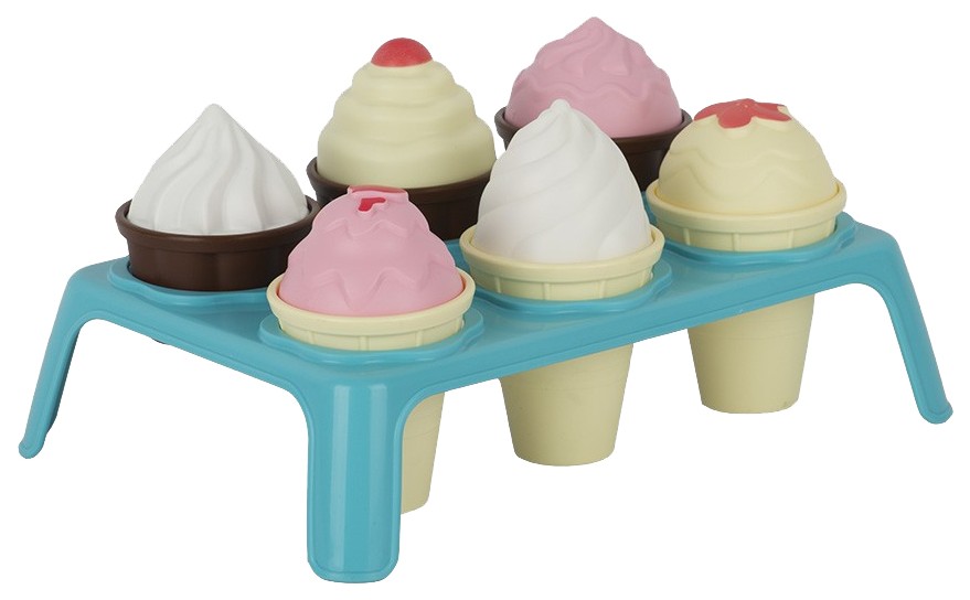 фото Игровой набор лакомка (7пр.) ( мороженое 3шт., кекс 3шт., подставка) совтехстром
