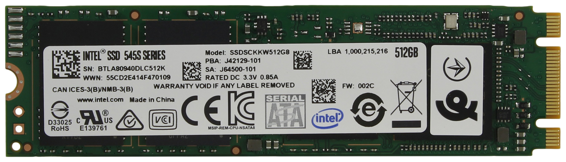 SSD диск Intel 545s 512ГБ (SSDSCKKW512G8X1), 545s
SSD диск Intel 545s 512ГБ (SSDSCKKW512G8X1), 545s